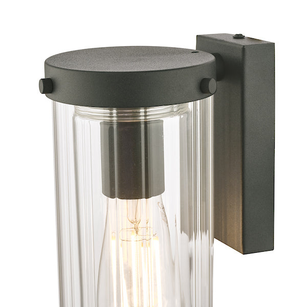 Laura Ashley Arthur Outdoor Wall Light Matt Black Glass IP44 – from Amos Lighting + Home