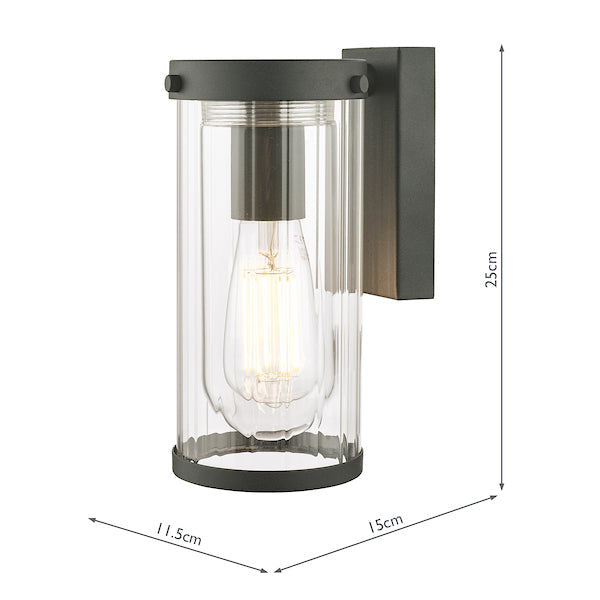 Laura Ashley Arthur Outdoor Wall Light Matt Black Glass IP44 – from Amos Lighting + Home