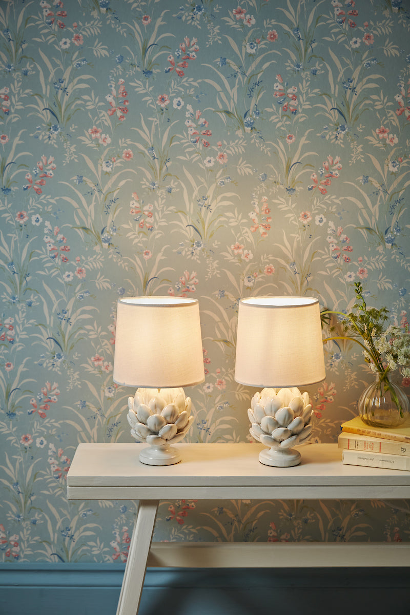 Laura Ashley Artichoke Twin Pack Table Lamp White – from Amos Lighting + Home
