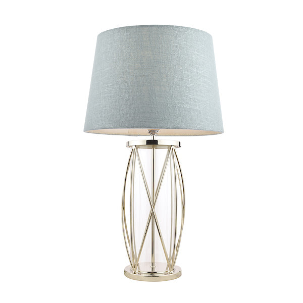 Laura Ashley Beckworth Large Table Lamp Polished Nickel Lattice – from Amos Lighting + Home