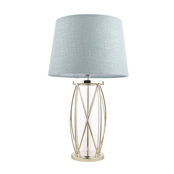 Laura Ashley Beckworth Large Table Lamp Polished Nickel Lattice – from Amos Lighting + Home