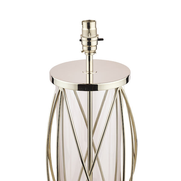 Laura Ashley Beckworth Large Table Lamp Polished Nickel Lattice – from Amos Lighting + Home