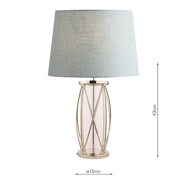 Laura Ashley Beckworth Large Table Lamp Polished Nickel Lattice – from Amos Lighting + Home