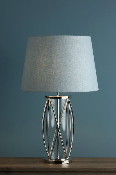 Laura Ashley Beckworth Large Table Lamp Polished Nickel Lattice – from Amos Lighting + Home