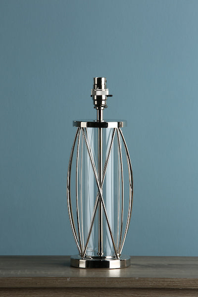 Laura Ashley Beckworth Small Table Lamp Polished Nickel Lattice – from Amos Lighting + Home