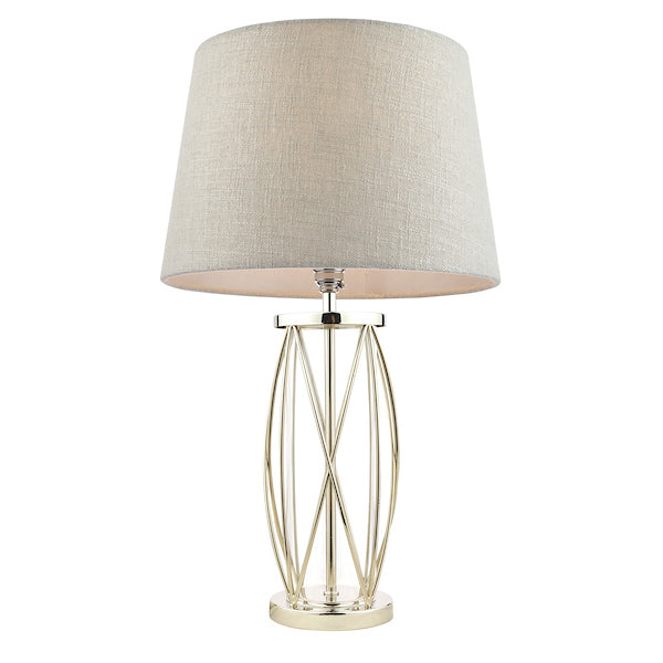 Laura Ashley Beckworth Small Table Lamp Polished Nickel Lattice – from Amos Lighting + Home