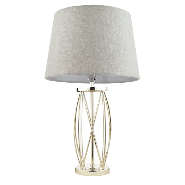Laura Ashley Beckworth Small Table Lamp Polished Nickel Lattice – from Amos Lighting + Home