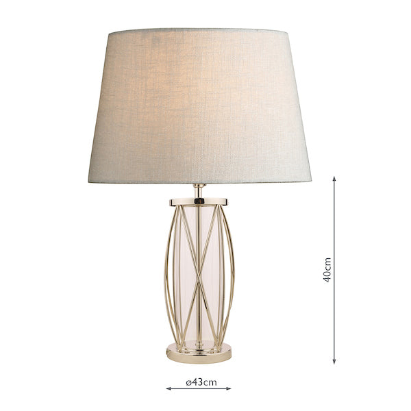 Laura Ashley Beckworth Small Table Lamp Polished Nickel Lattice – from Amos Lighting + Home