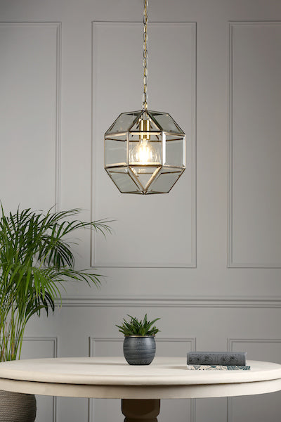Laura Ashley Blackwell Pendant Antique Brass Glass – from Amos Lighting + Home
