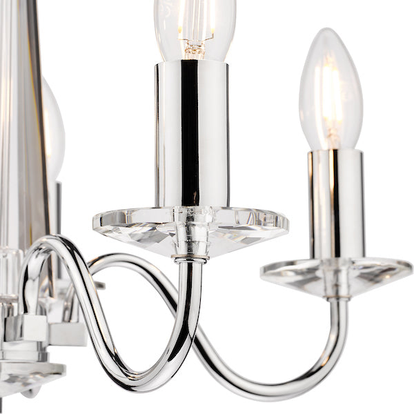 Laura Ashley Blake 5 Light Chandelier Polished Chrome – from Amos Lighting + Home