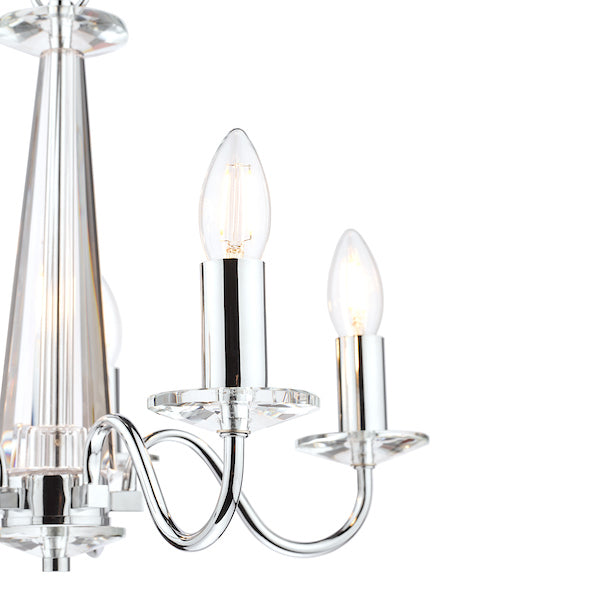 Laura Ashley Blake 5 Light Chandelier Polished Chrome – from Amos Lighting + Home