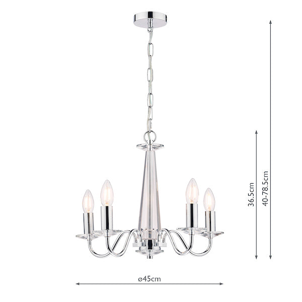 Laura Ashley Blake 5 Light Chandelier Polished Chrome – from Amos Lighting + Home