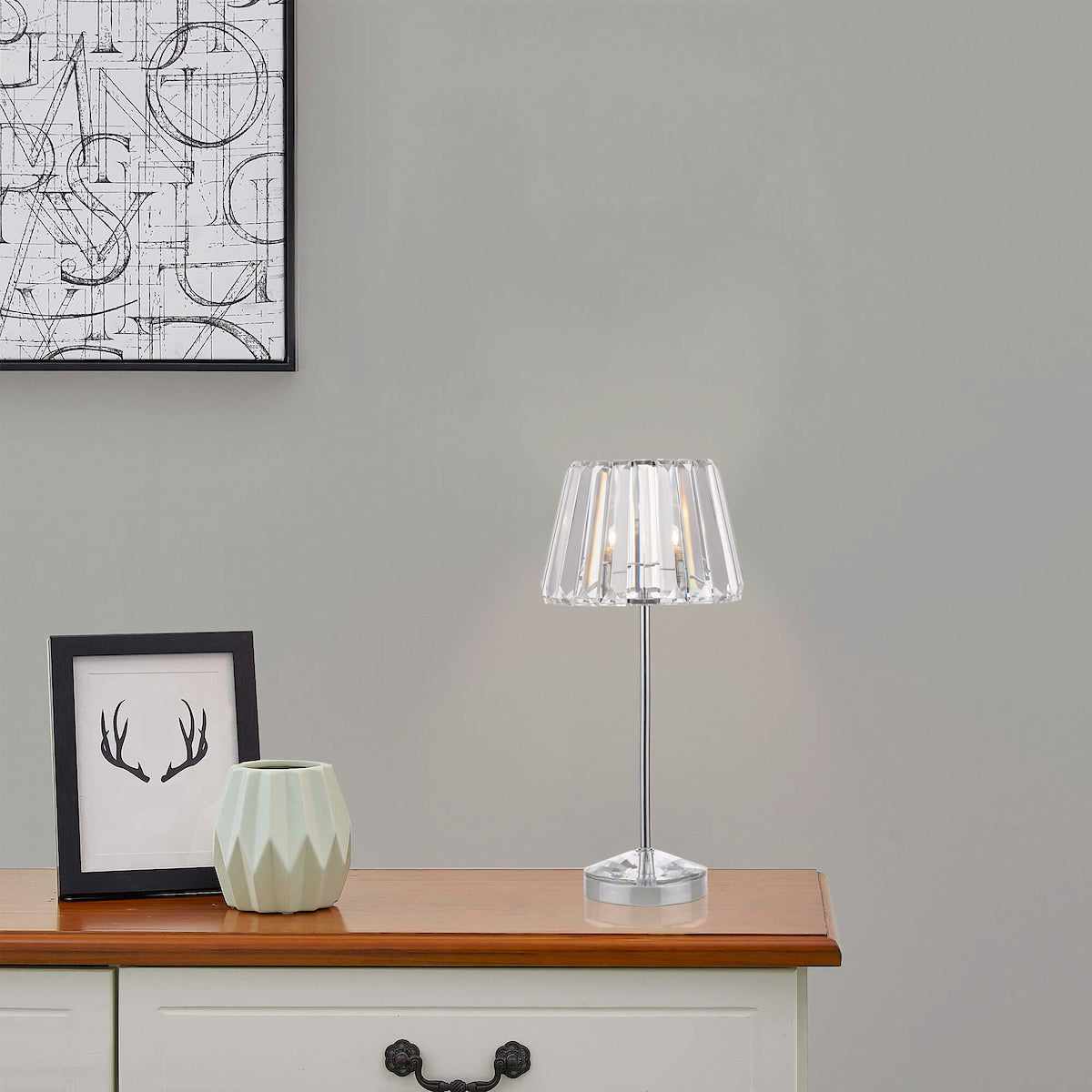 Laura Ashley Capri Small Table Lamp Polished Chrome – from Amos Lighting + Home