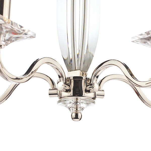 Laura Ashley Carson 5 Light Chandelier Cut Glass & Polished Nickel – from Amos Lighting + Home