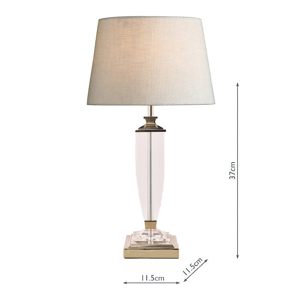Laura Ashley Carson Medium Table Lamp Polished Nickel & Crystal – from Amos Lighting + Home