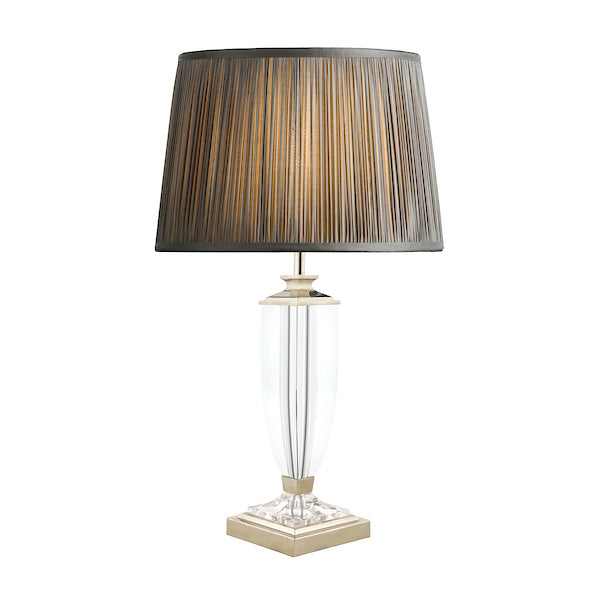 Laura Ashley Carson Medium Table Lamp Polished Nickel & Crystal – from Amos Lighting + Home