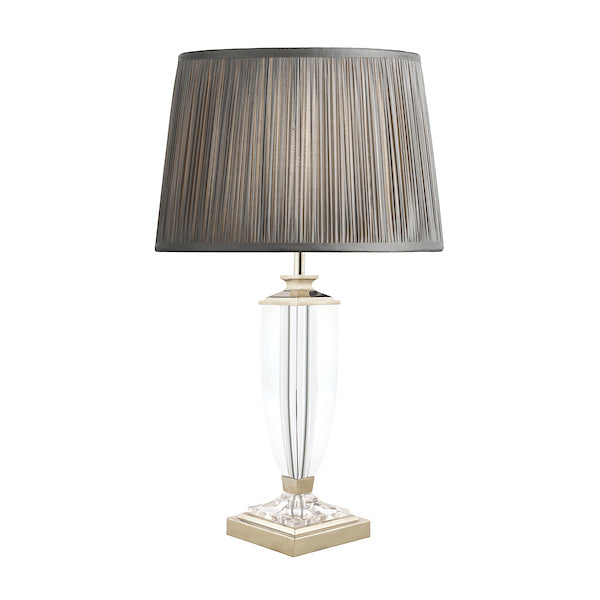 Laura Ashley Carson Medium Table Lamp Polished Nickel & Crystal – from Amos Lighting + Home