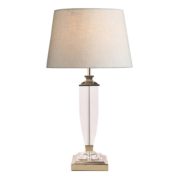 Laura Ashley Carson Medium Table Lamp Polished Nickel & Crystal – from Amos Lighting + Home
