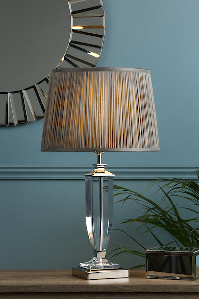 Laura Ashley Carson Medium Table Lamp Polished Nickel & Crystal – from Amos Lighting + Home