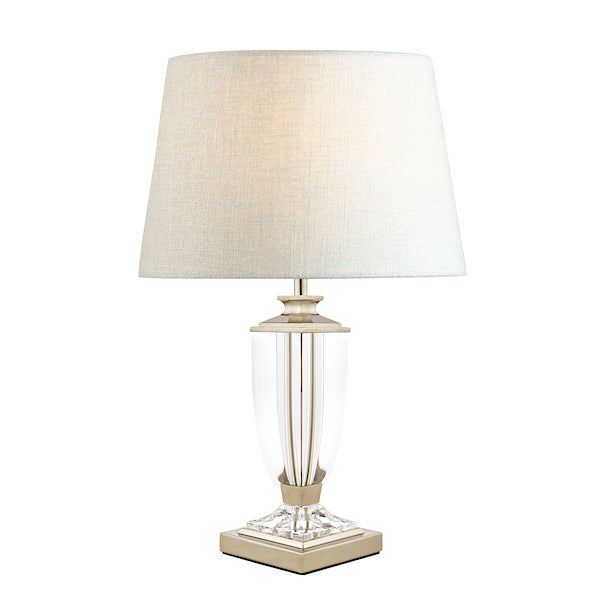 Laura Ashley Carson Small Table Lamp Polished Nickel & Crystal – from Amos Lighting + Home