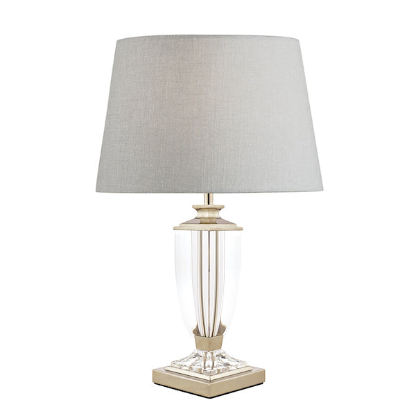 Laura Ashley Carson Small Table Lamp Polished Nickel & Crystal – from Amos Lighting + Home