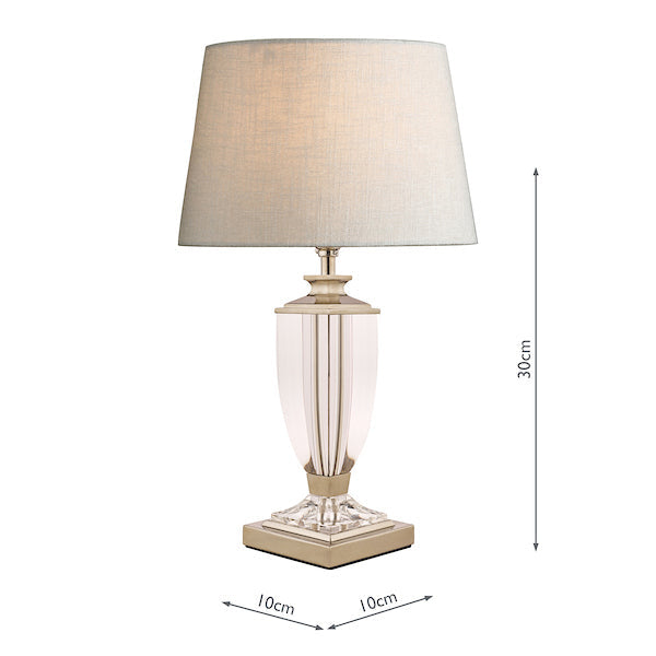 Laura Ashley Carson Small Table Lamp Polished Nickel & Crystal – from Amos Lighting + Home