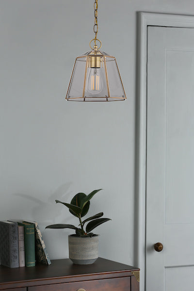 Laura Ashley Clayton Pendant Antique Brass – from Amos Lighting + Home