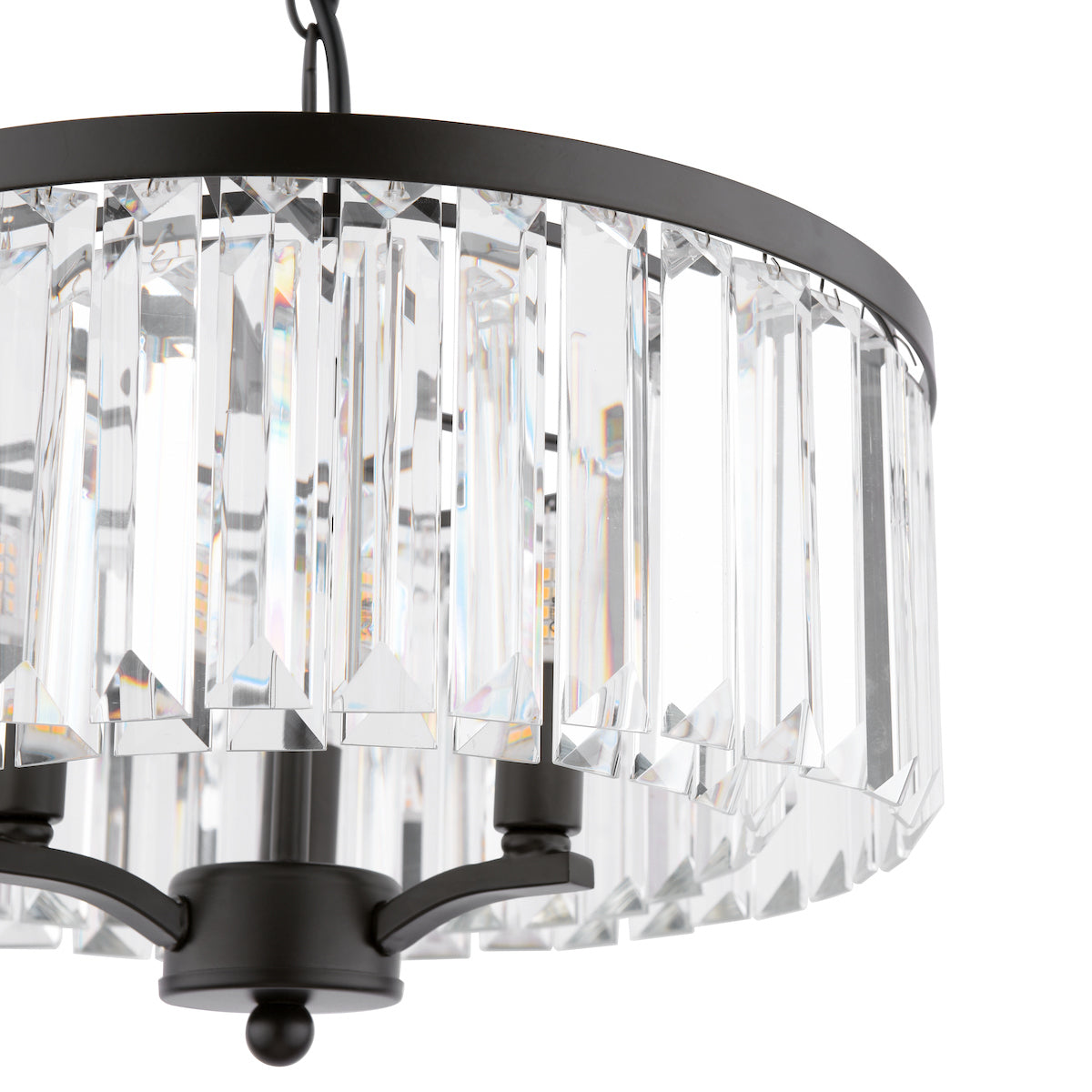 Laura Ashley Elkwood 3 Light Pendant Crystal and Black – from Amos Lighting + Home