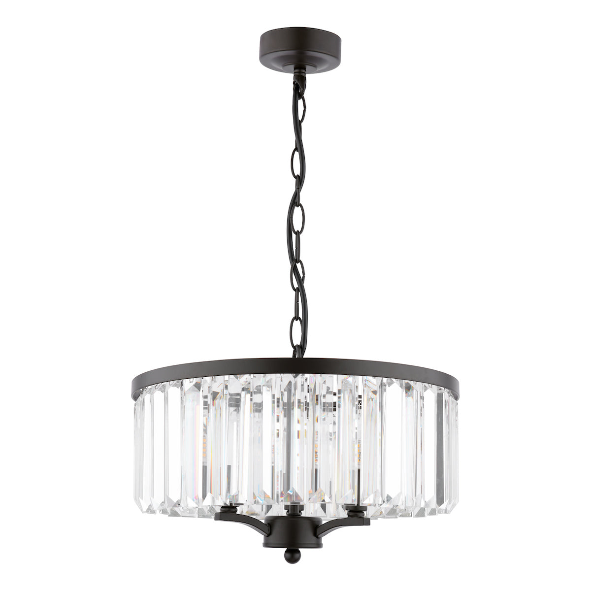 Laura Ashley Elkwood 3 Light Pendant Crystal and Black – from Amos Lighting + Home