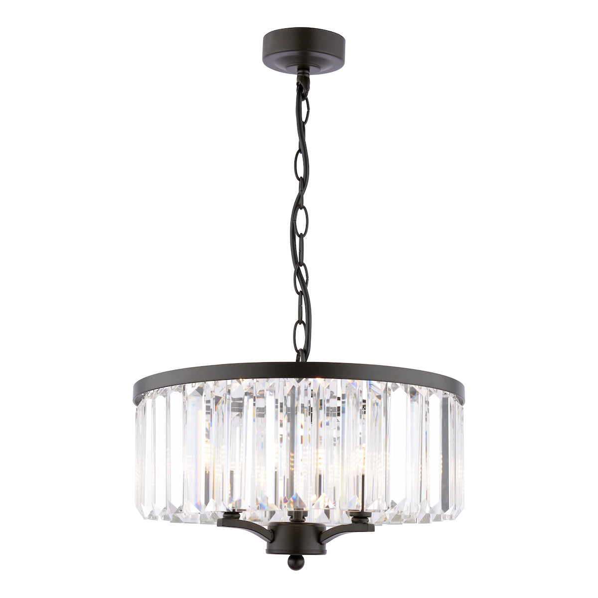 Laura Ashley Elkwood 3 Light Pendant Crystal and Black – from Amos Lighting + Home