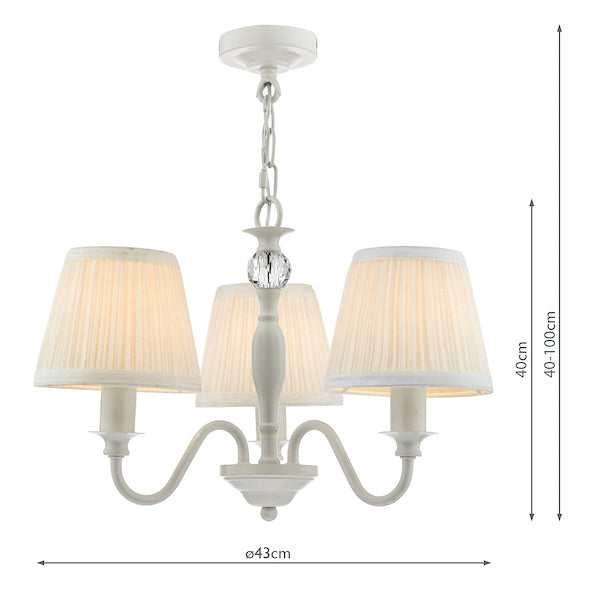 Laura Ashley Ellis 3 Light Chandelier Satin Grey with Shades – from Amos Lighting + Home