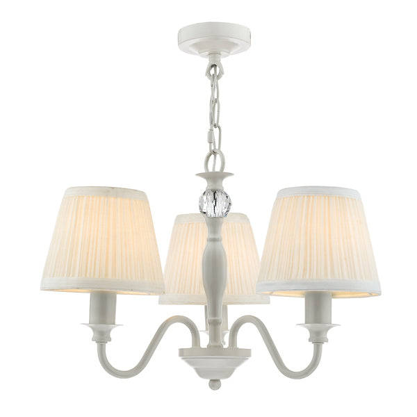 Laura Ashley Ellis 3 Light Chandelier Satin Grey with Shades – from Amos Lighting + Home