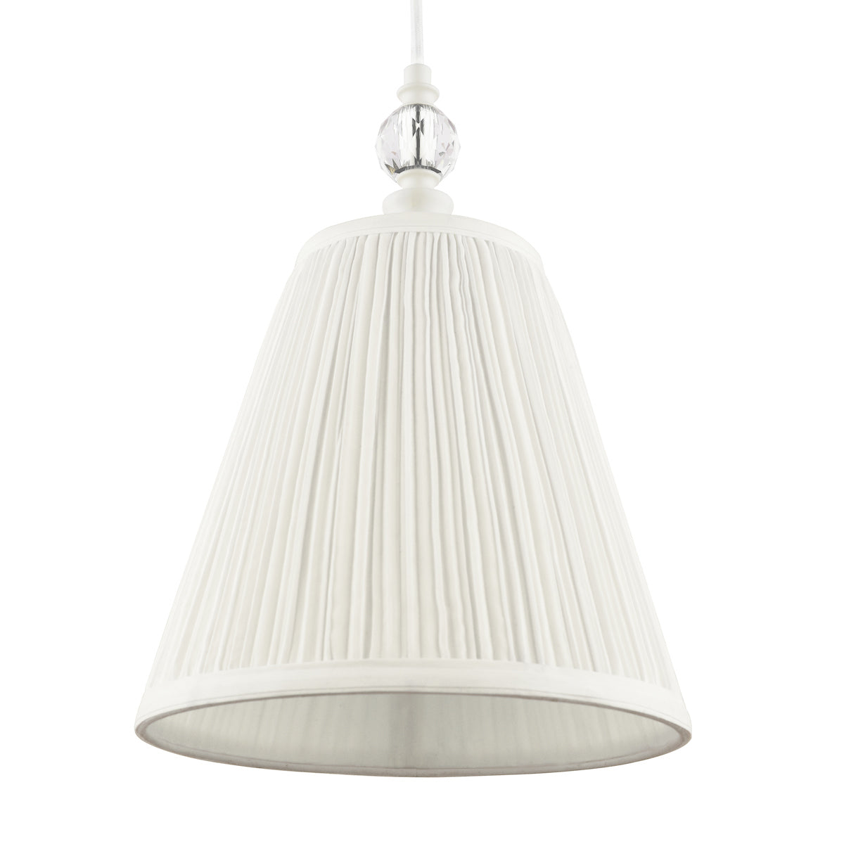 Laura Ashley Ellis Pendant Satin Cream and Crystal – from Amos Lighting + Home