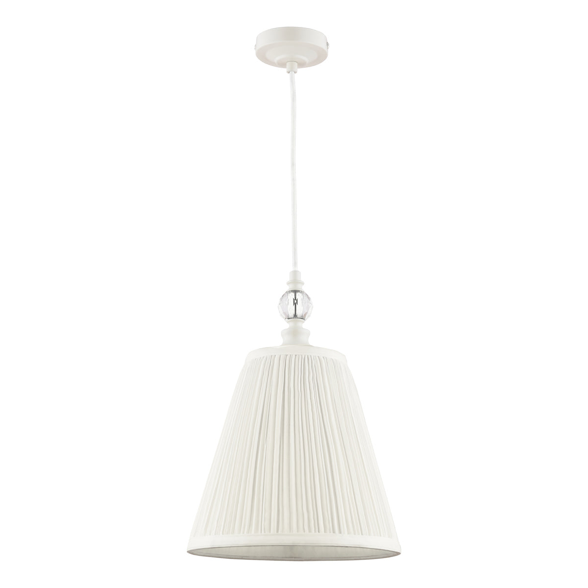 Laura Ashley Ellis Pendant Satin Cream and Crystal – from Amos Lighting + Home