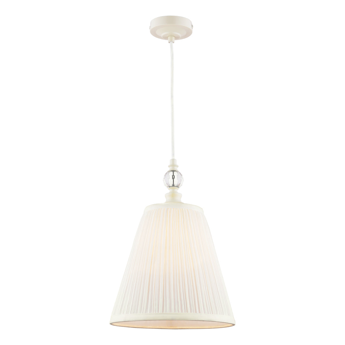 Laura Ashley Ellis Pendant Satin Cream and Crystal – from Amos Lighting + Home