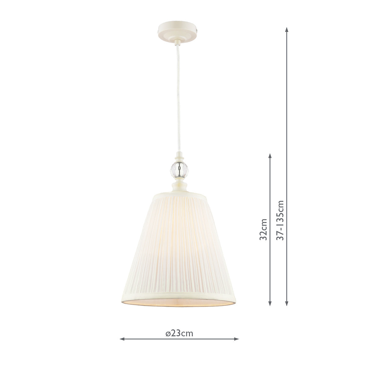 Laura Ashley Ellis Pendant Satin Cream and Crystal – from Amos Lighting + Home