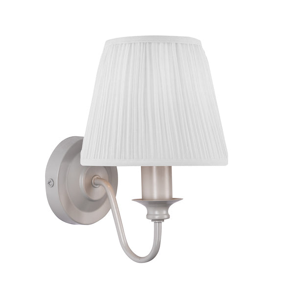 Laura Ashley Ellis Wall Light Satin Grey with Shade – from Amos Lighting + Home