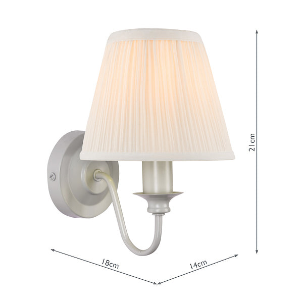 Laura Ashley Ellis Wall Light Satin Grey with Shade – from Amos Lighting + Home