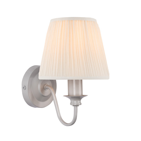 Laura Ashley Ellis Wall Light Satin Grey with Shade – from Amos Lighting + Home