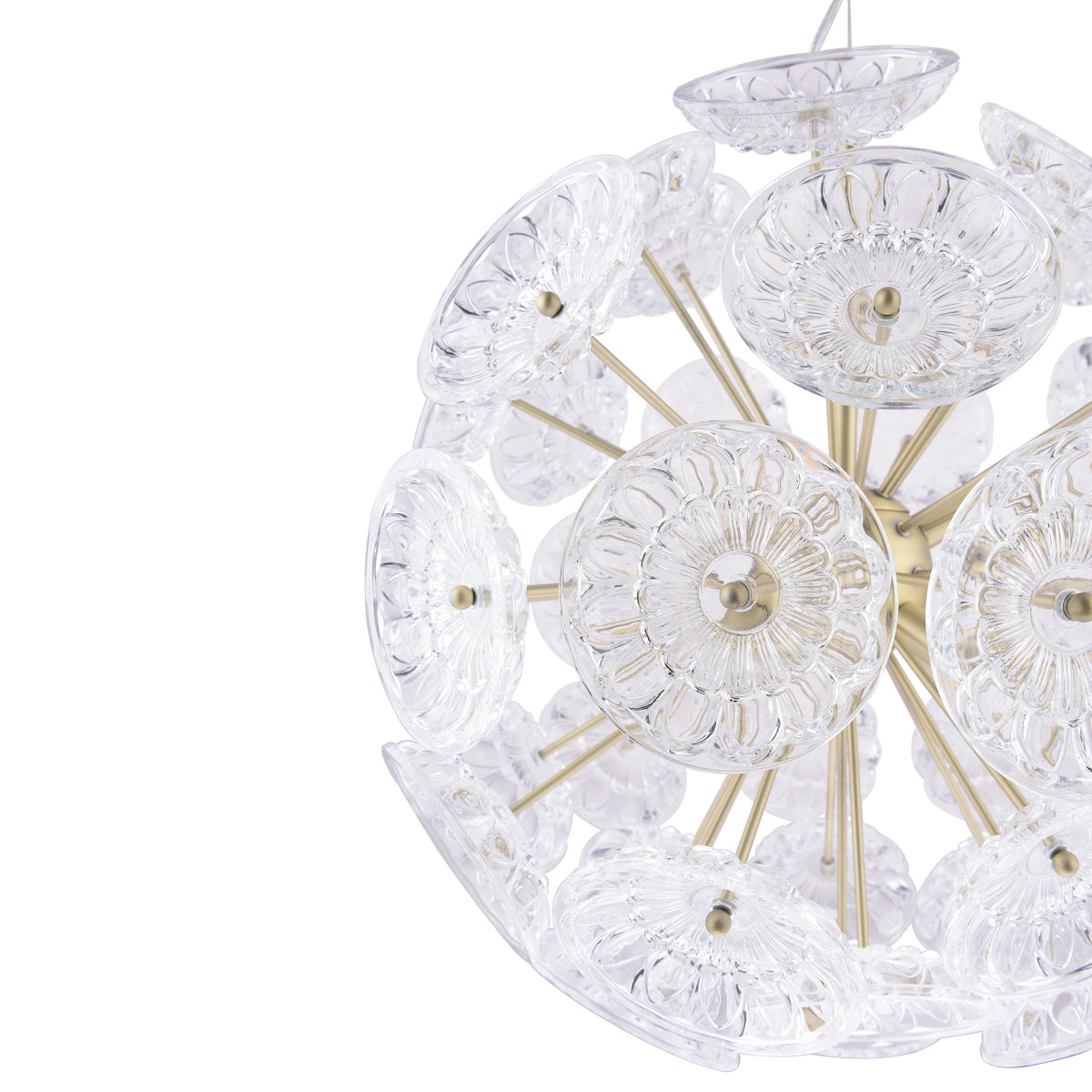 Laura Ashley Elwick 6 Light Pendant Chandelier Matt Brass & Crystal – from Amos Lighting + Home