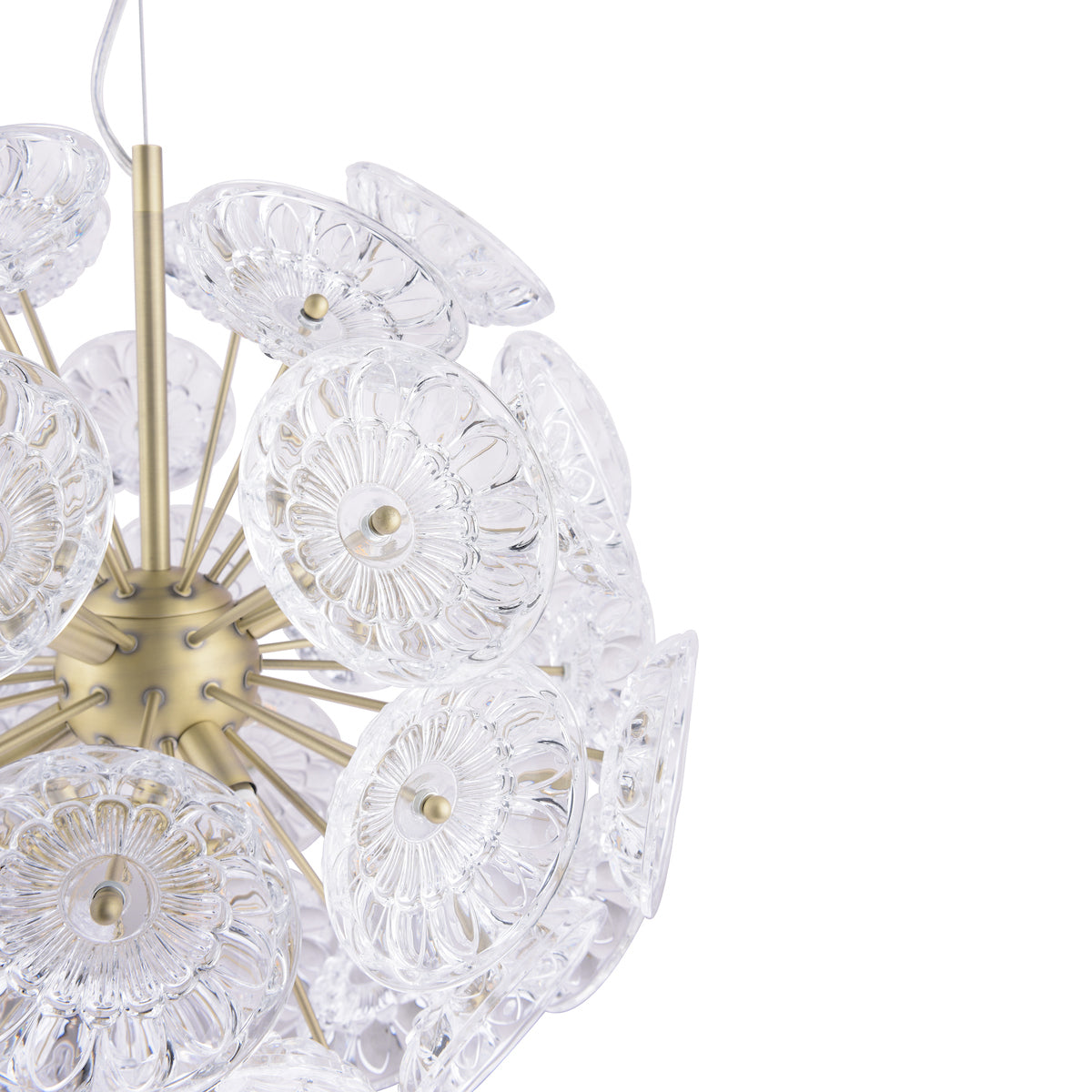 Laura Ashley Elwick 6 Light Pendant Chandelier Matt Brass & Crystal – from Amos Lighting + Home