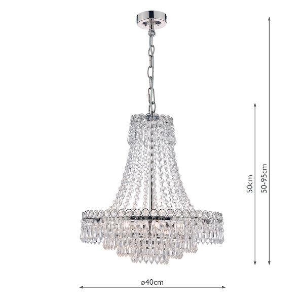 Laura Ashley Enid 5 Light Chandelier Polished Nickel & Cut Glass – from Amos Lighting + Home