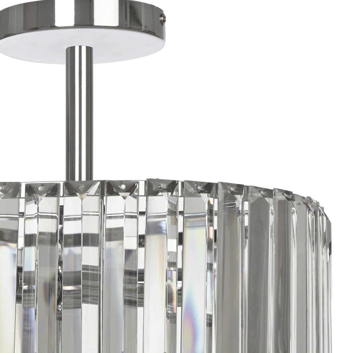 Laura Ashley Fernhurst Polished Chrome 3 Light Art Deco Semi-Flush Ceiling Light – from Amos Lighting + Home