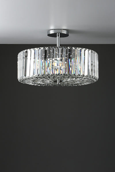 Laura Ashley Fernhurst Polished Chrome 4 Light Art Deco Semi Flush Ceiling Light – from Amos Lighting + Home