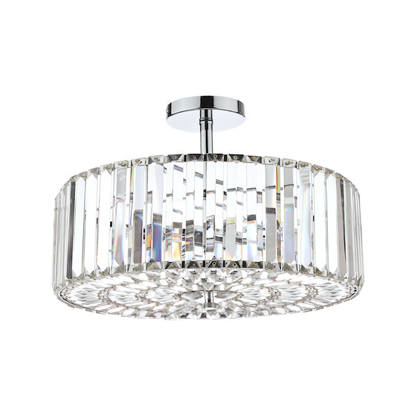 Laura Ashley Fernhurst Polished Chrome 4 Light Art Deco Semi Flush Ceiling Light – from Amos Lighting + Home