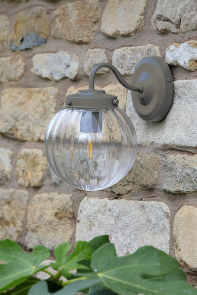 Laura Ashley Georgie Outdoor Wall Light Matt Grey Glass IP44 – from Amos Lighting + Home