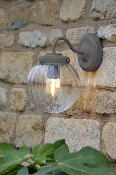 Laura Ashley Georgie Outdoor Wall Light Matt Grey Glass IP44 – from Amos Lighting + Home