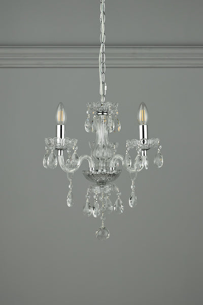 Laura Ashley Harriet 3 Light Crystal & Polished Chrome Chandelier – from Amos Lighting + Home