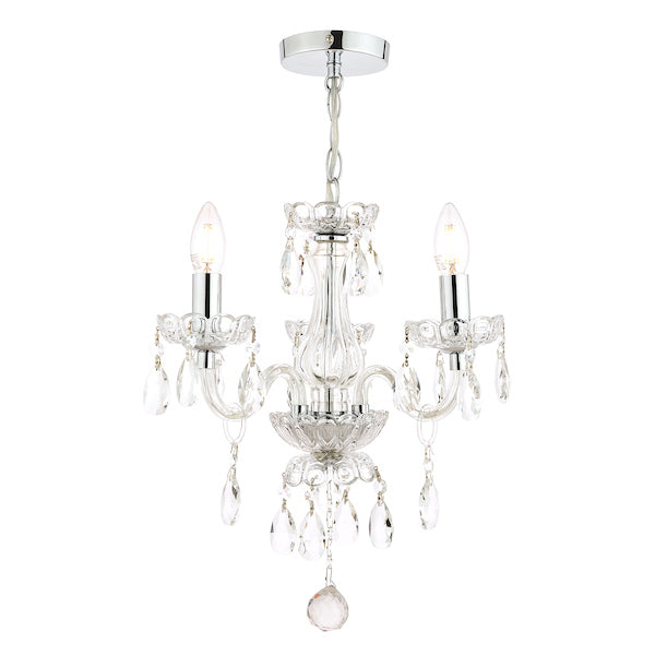 Laura Ashley Harriet 3 Light Crystal & Polished Chrome Chandelier – from Amos Lighting + Home