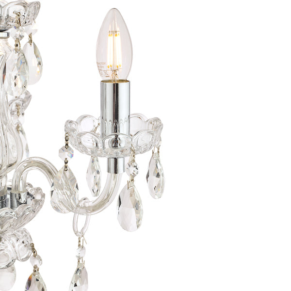 Laura Ashley Harriet 3 Light Crystal & Polished Chrome Chandelier – from Amos Lighting + Home